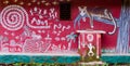 Art painted on the wall of a Warli temple inside Mumbai`s SGNP. Royalty Free Stock Photo